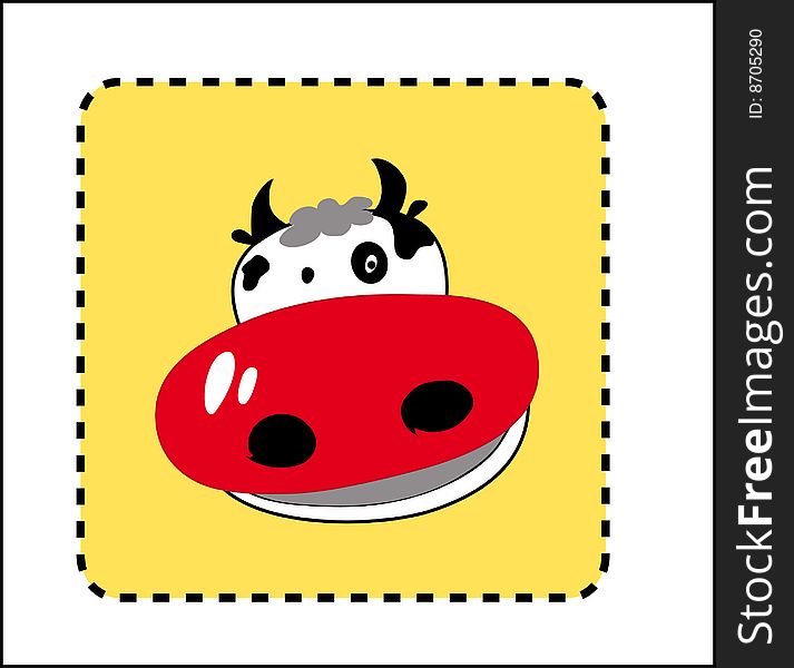 Icon cow head fun yellow. Icon cow head fun yellow