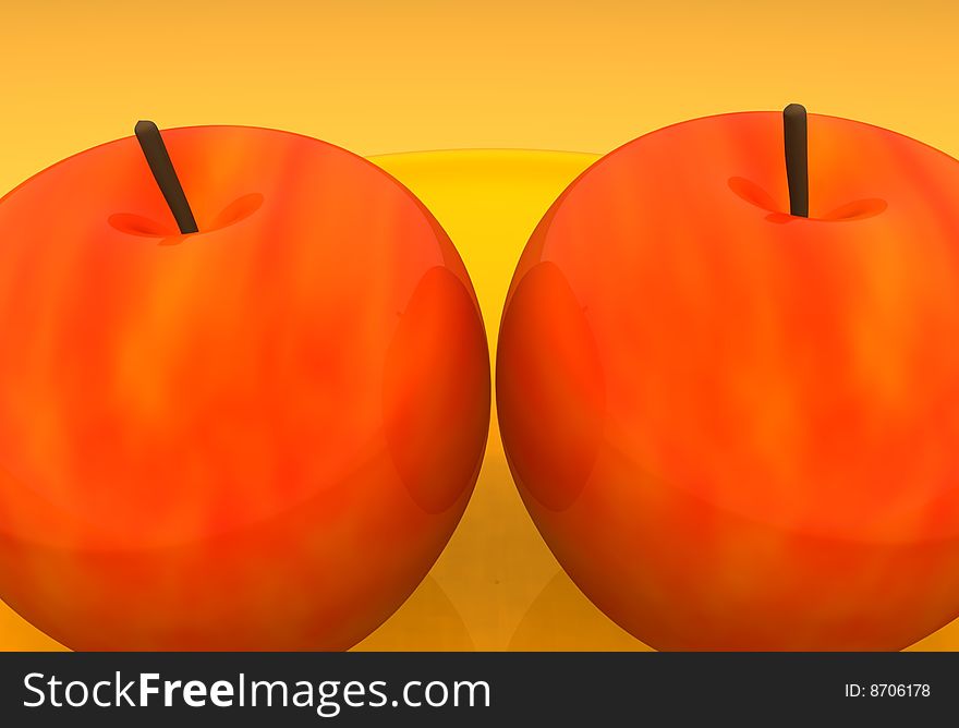 Illustration in 3d of a red apple energy. Illustration in 3d of a red apple energy