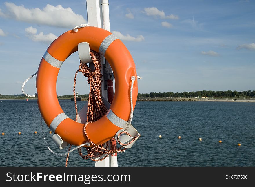 A life-buoy at the sea