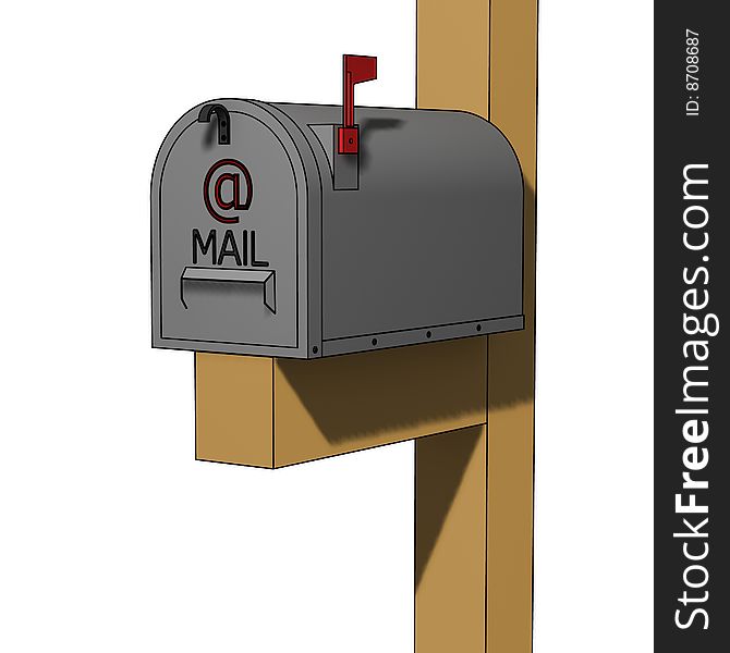 Classic american mailbox - 3d isolated illustration