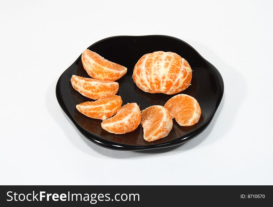 Mandarins/tangerines on white background
