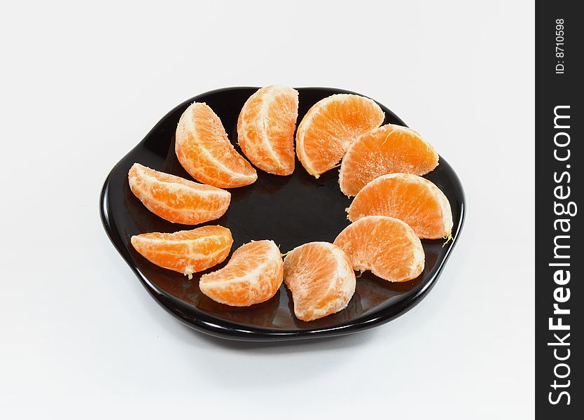 Mandarins/tangerines on white background