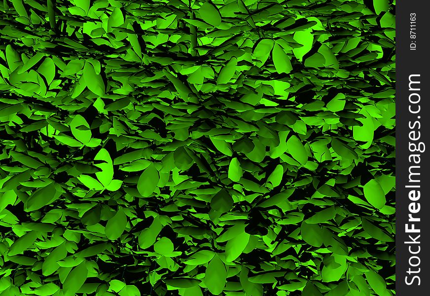 Green 3d leaves for background
