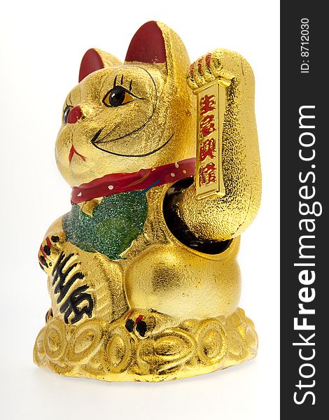 Lucky golden Cat, happy cult figure of China