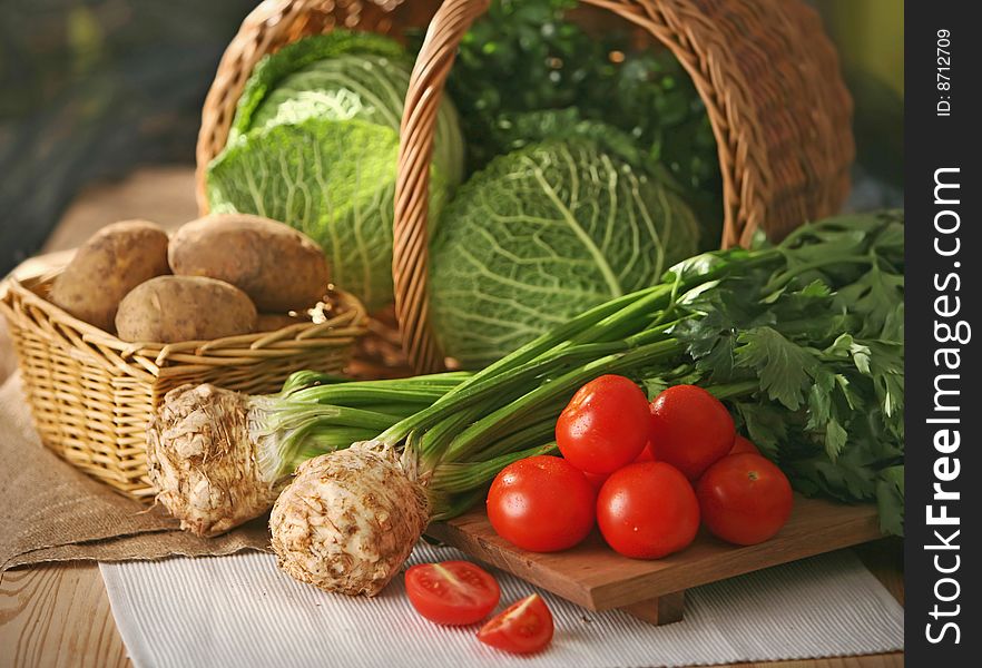 Close up of assorted fresh vegetables