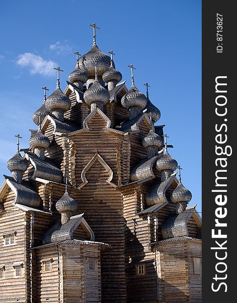Traditional russian wooden orthodox church. Traditional russian wooden orthodox church