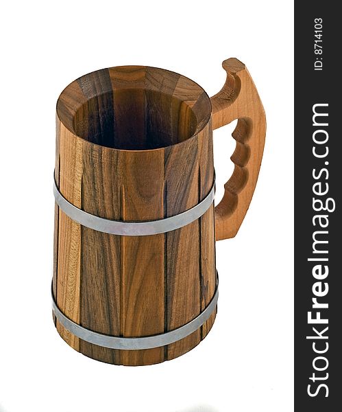 Handmade wooden mug for beer. Handmade wooden mug for beer