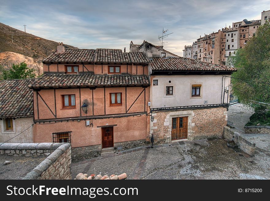 This place is located in Cuenca's province, Spain Due to its relief its houses are called Casas Colgadas (hanging houses). This place is located in Cuenca's province, Spain Due to its relief its houses are called Casas Colgadas (hanging houses)