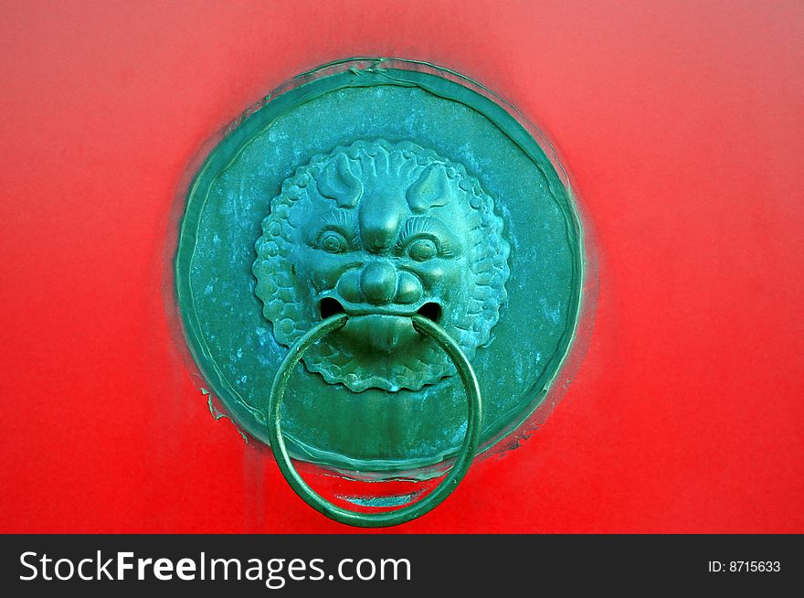 Traditional detail of a chinese door knob