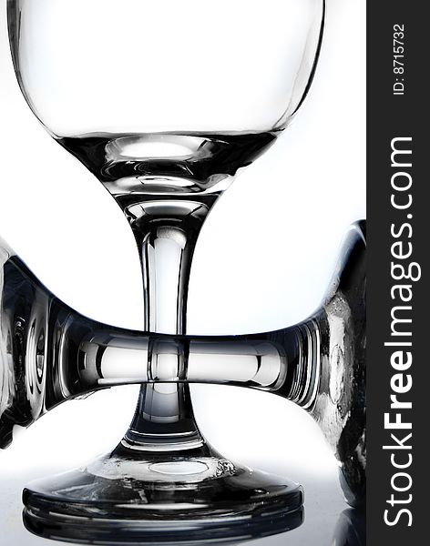 Wine glass on white background