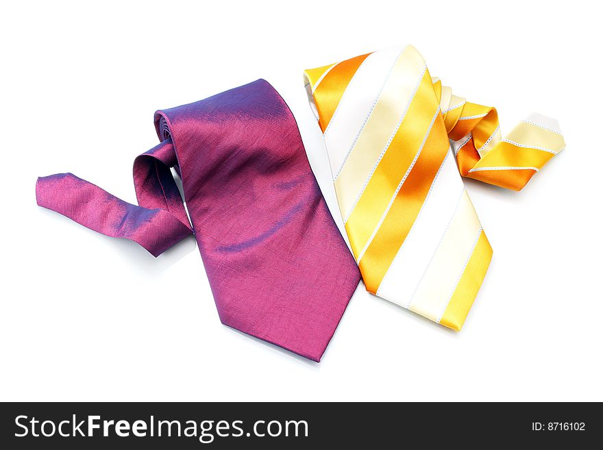 Two neckties isolated isolated on white background.