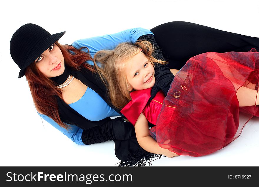 Series of images of young mum with the daughters