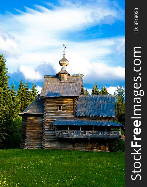 Wooden christyan temple in the forest. Wooden christyan temple in the forest