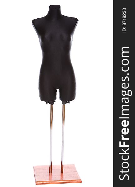 Black mannequin on white background