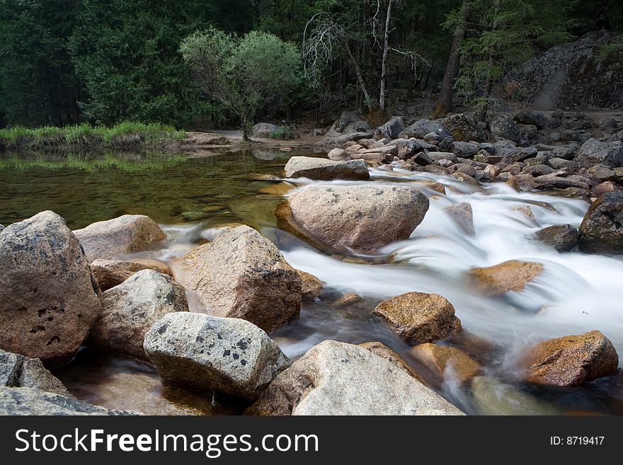 Merced Lake cascades into the Tenaya River