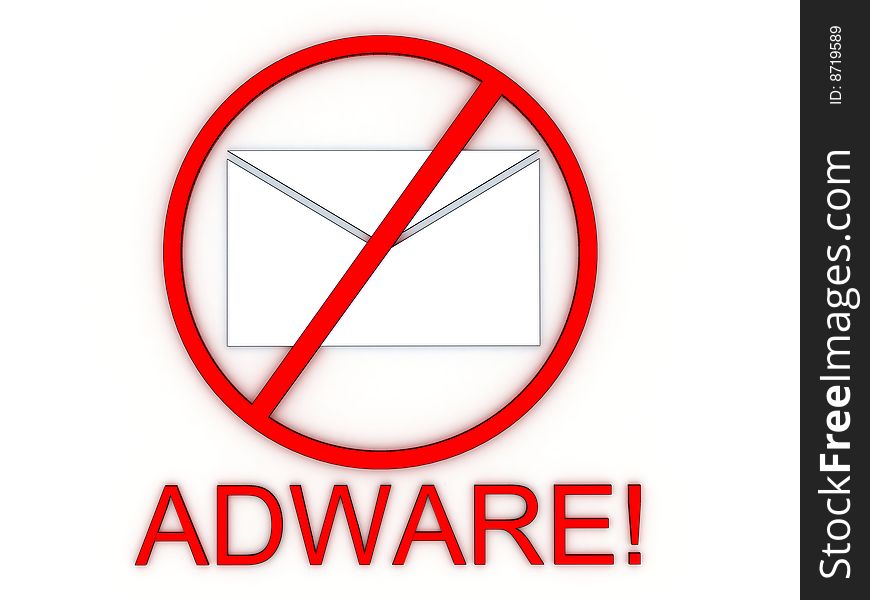Sign showing adware alert in mail