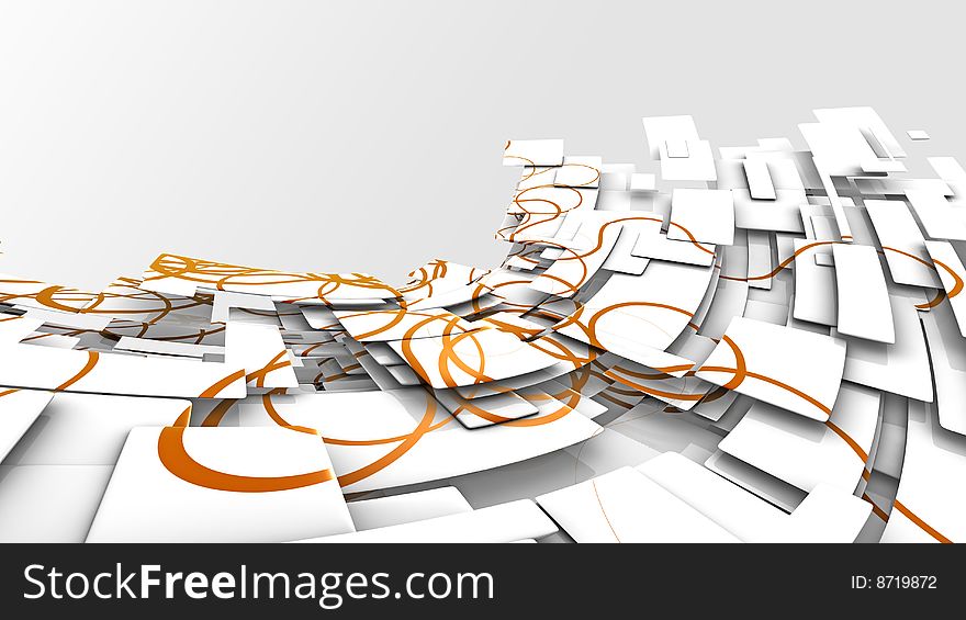 Abstract Background Image With Oramge Swirly Paths