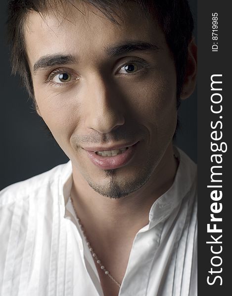 Handsome young man portrait in studio