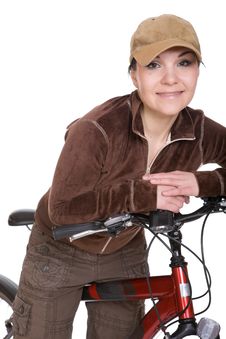 Woman On Bike Royalty Free Stock Photos Woman On Bike Royalty Free Stock Photos