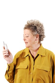 Senior Woman On The Cell Phone. Stock Photography Senior Woman On The Cell Phone. Stock Photography
