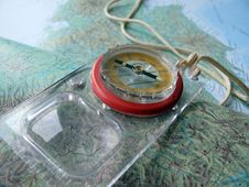 Map And Compass Stock Images Map And Compass Stock Images