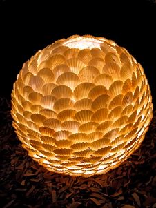 Lamp Shade From Sea Bowls. Royalty Free Stock Images Lamp Shade From Sea Bowls. Royalty Free Stock Images