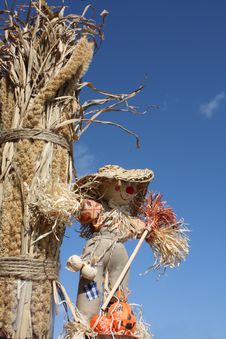 Scarecrow With Harvest Stock Photography Scarecrow With Harvest Stock Photography