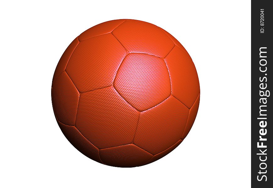 3D model of orange color soccer ball