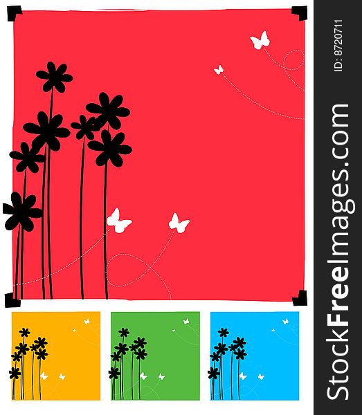 Spring background in 4 color schemes. Spring background in 4 color schemes