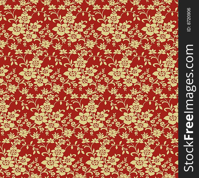 Seamless floral pattern vector illustration element for design(can be repeated and scaled in any size)