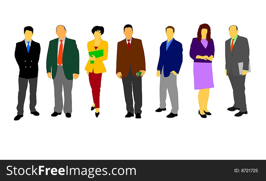 Illustration of a set of business people