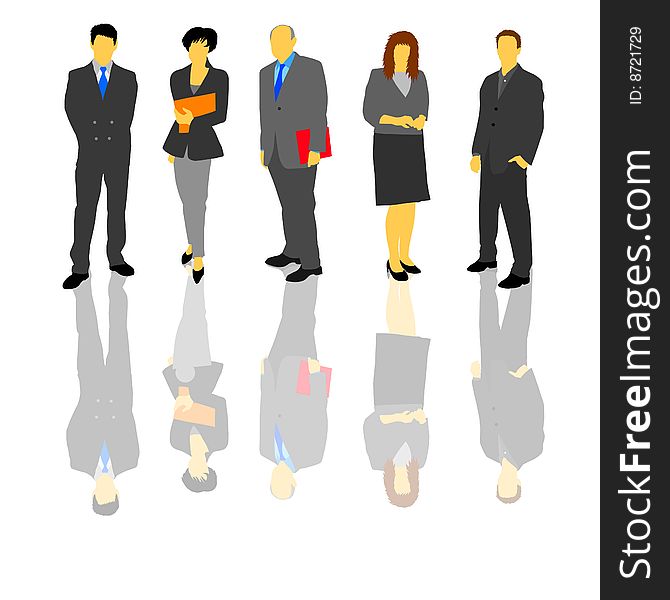 Illustration of a set of business people. Illustration of a set of business people