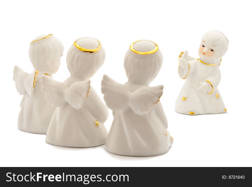 Figures of a porcelain angels. Figures of a porcelain angels