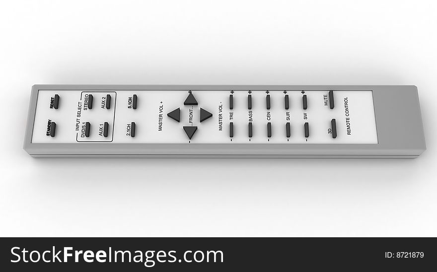 3D rendered remote control with buttons