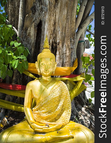 Statue outside of reclining buddha temple. Statue outside of reclining buddha temple