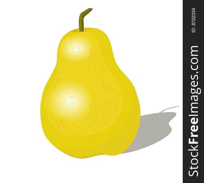 Vector illustration with one yellow pear
