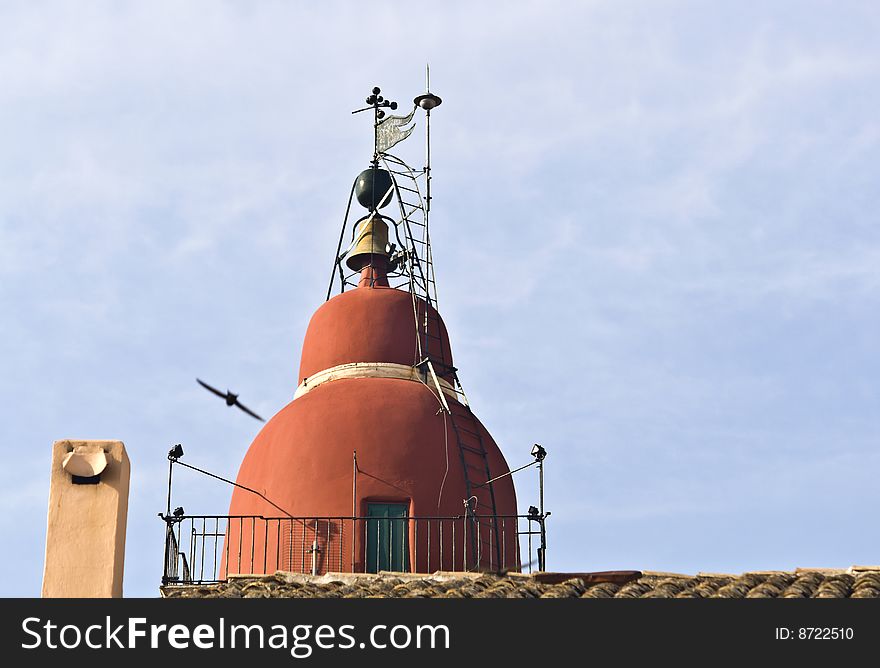 Old building with steeple on top at Corfu, Greece