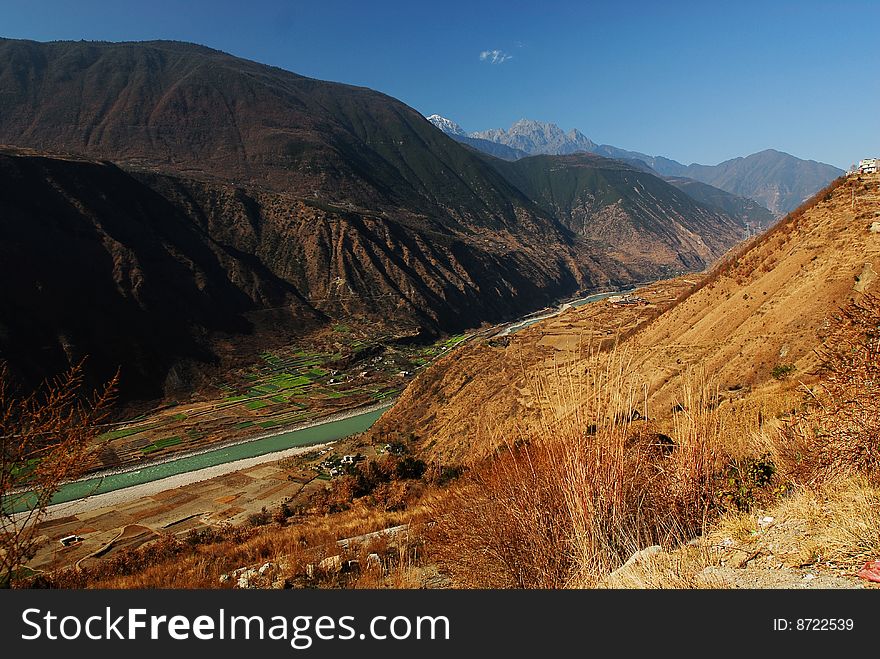 Watch from the mountain, Da du he river lies in the valley of mountains. Watch from the mountain, Da du he river lies in the valley of mountains.