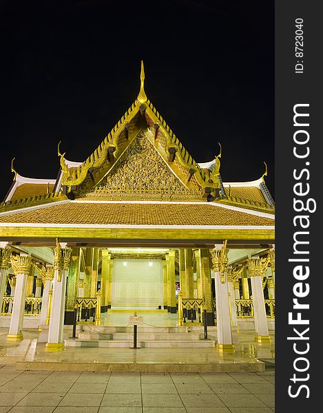 Buddhist Temple At Night