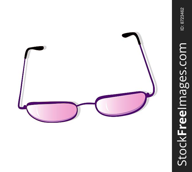 Vector illustration with pink spectacles
