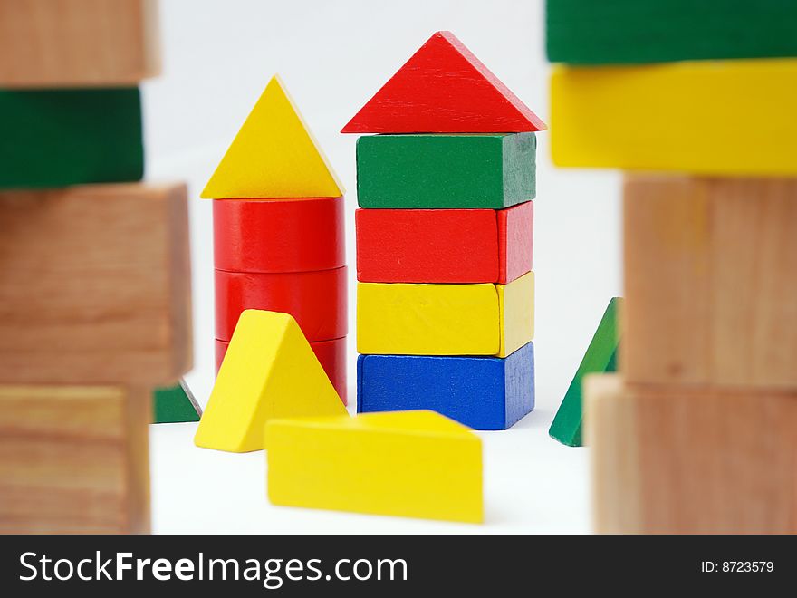 Colorful wooden blocks - small houses