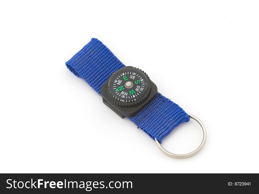Black compass with blue strap
