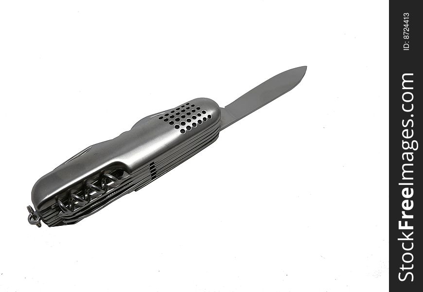 Folding knife  isolated on white background