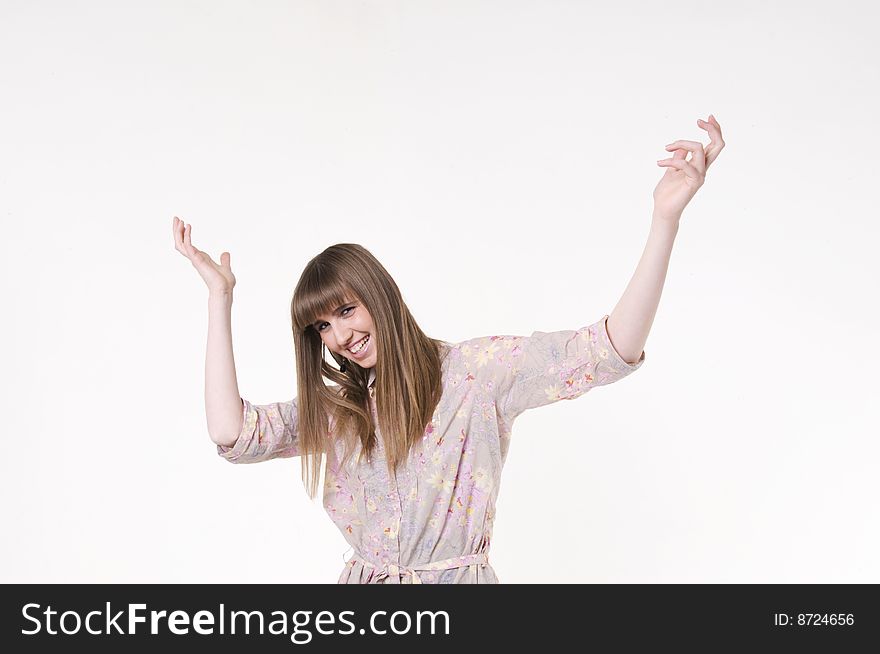 Female model isolated on white background