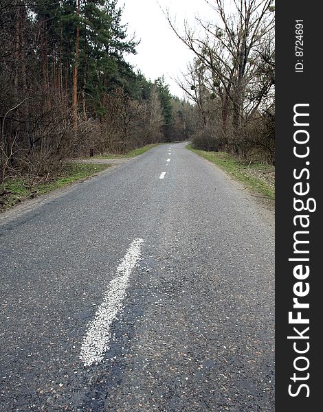 Suburban free road in forest. Suburban free road in forest