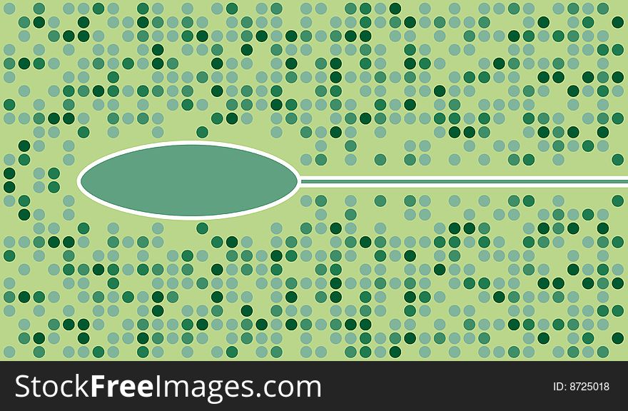 Green vector mosaic on green background, put text to oval. Green vector mosaic on green background, put text to oval.