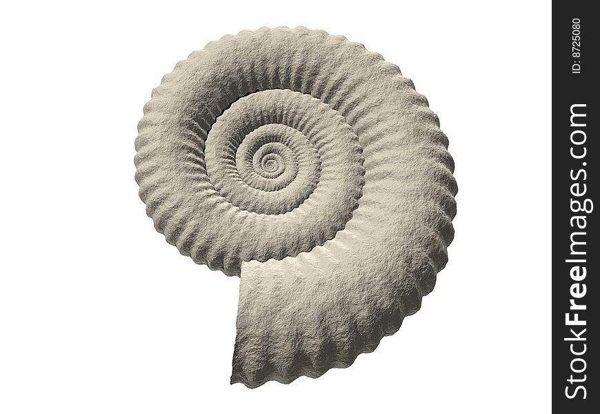 Render of a fractal ammonite