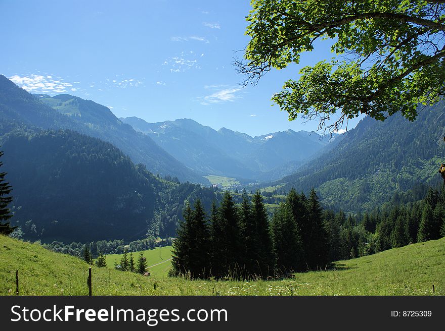 A valley in the Bavarian mountains. A valley in the Bavarian mountains
