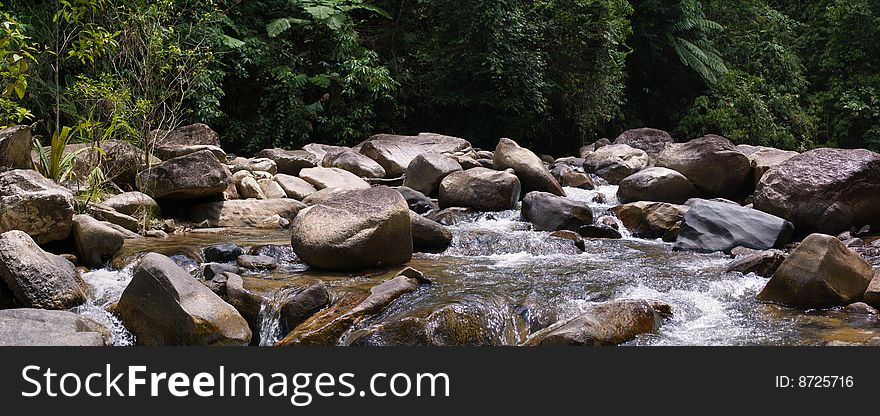 Stony river in the forest, Phuket, Thailand