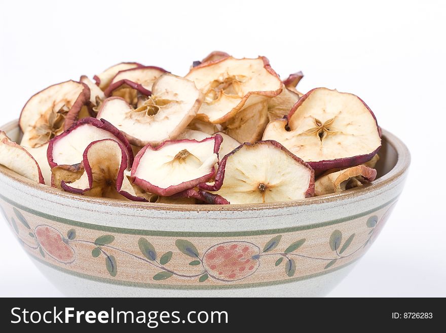 Dried apples in a bowl